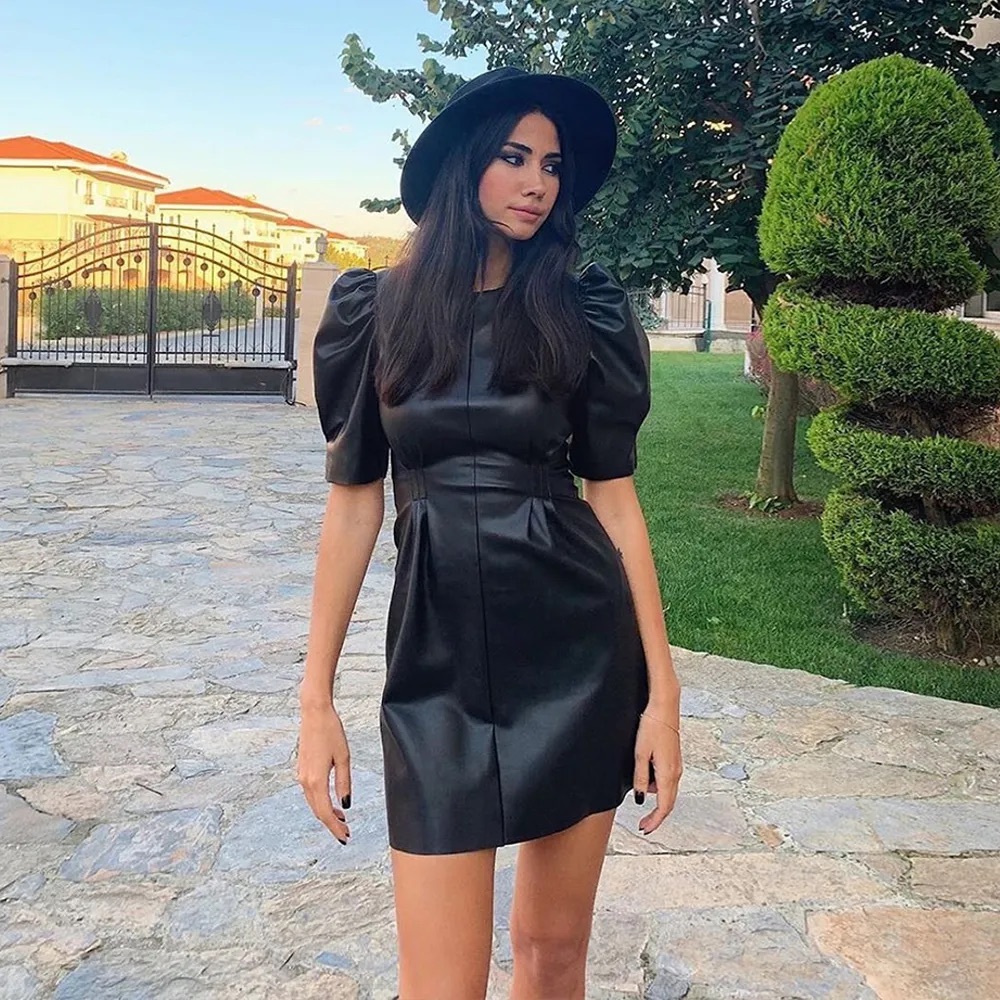 ZARA NWOT BLOGGERS FAV FAUX LEATHER MINI DRESS